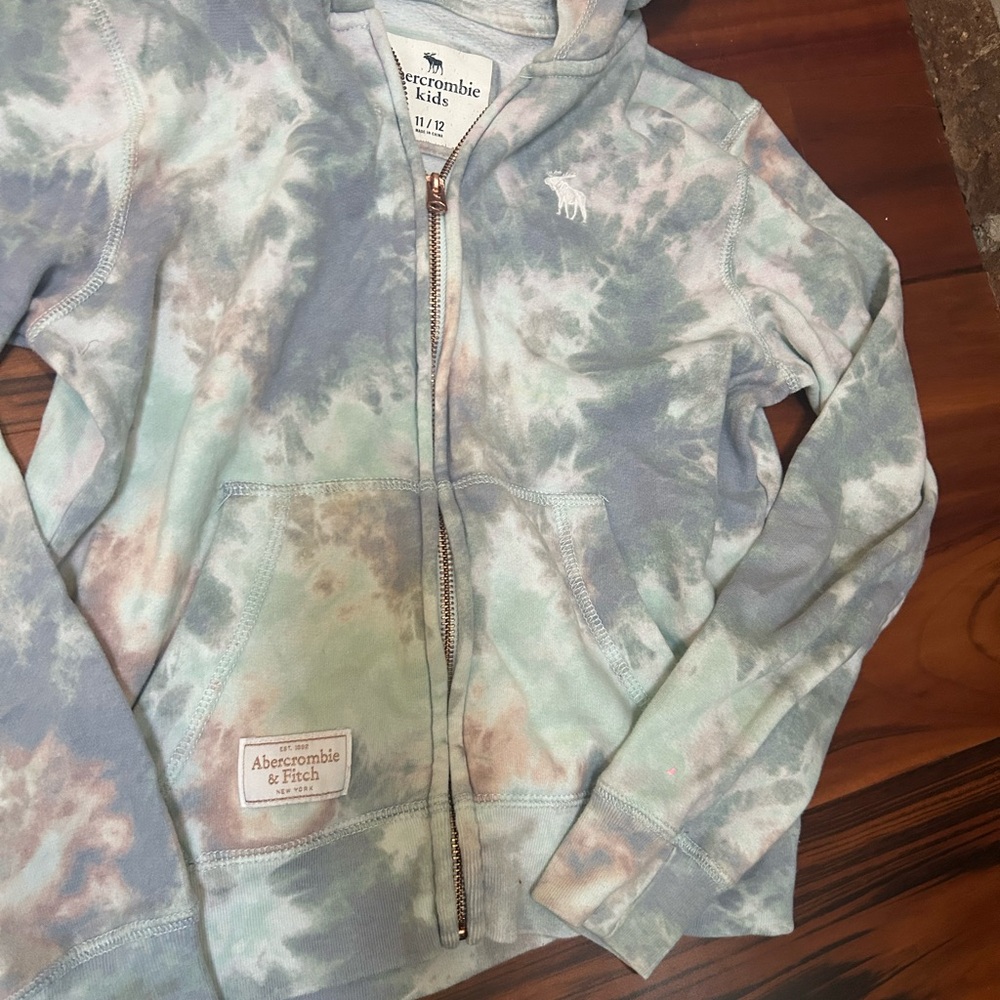 Abercrombie Kids Pastel Tie-Dye Zip-Up Hoodie